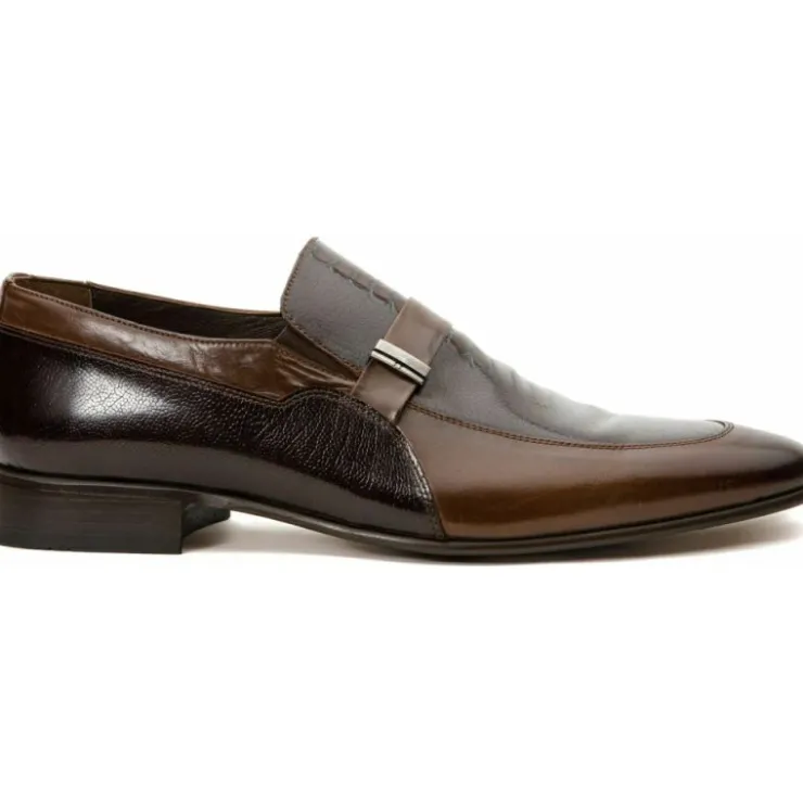 Outlet Vinci Leather Shoes Vinci Leather The Kazablanka Leather Bit Loafer Shoe (10658) Brown