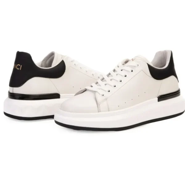 Hot Vinci Leather Shoes Vinci Leather The Linq Leather Sneaker White