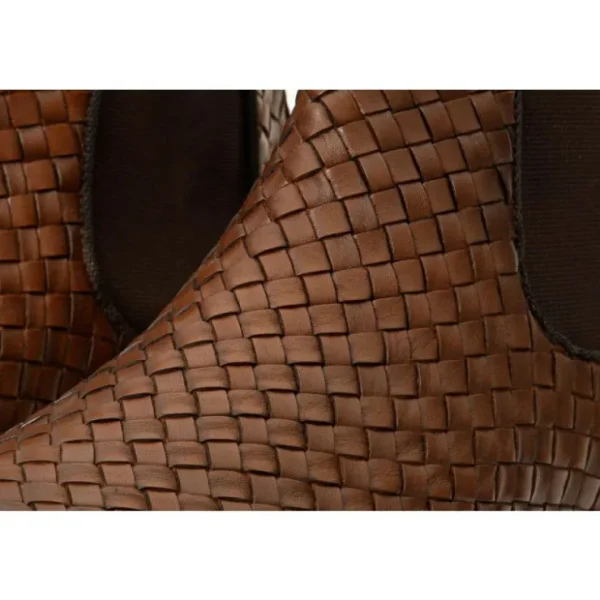 Best Vinci Leather Shoes Vinci Leather The Luxpre Leather Handwoven Casual Chelsea Boot (14492) Brown