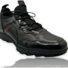 Clearance Vinci Leather Shoes Vinci Leather The Madrid Black / Red Leather Casual Shoes (14133)