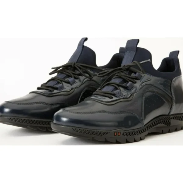 Clearance Vinci Leather Shoes Vinci Leather The Madrid Navy Blue Leather Casual Shoes (14133) NavyBlue