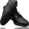 Clearance Vinci Leather Shoes Vinci Leather The Madrid Black / Red Leather Casual Shoes (14133)