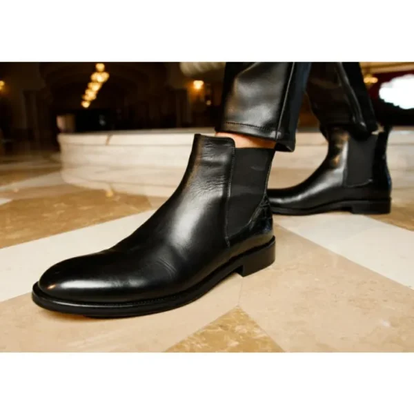 Store Vinci Leather Shoes Vinci Leather The Manby Leather Chelsea Boot (14561) Black