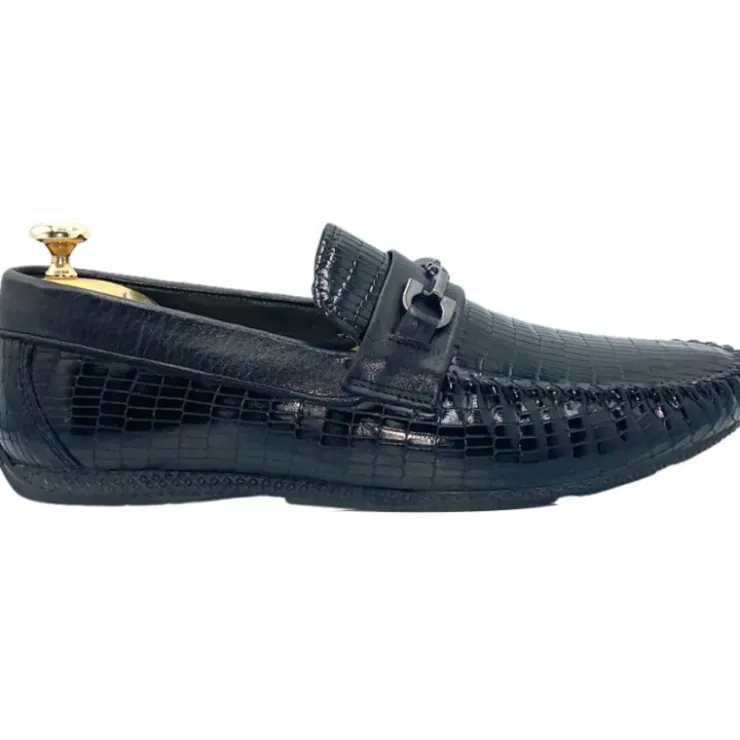 Store Vinci Leather Shoes Vinci Leather The Manta Leather Bit Loafer Black