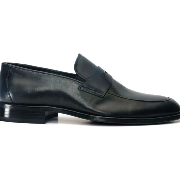 Fashion Vinci Leather Shoes Vinci Leather The Marinka Leather Shoe Penny Loafer (9439) Black