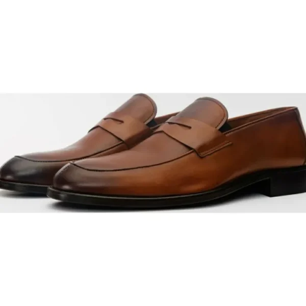 Flash Sale Vinci Leather Shoes Vinci Leather The Marinka Leather Shoe Penny Loafer (9439) Brown