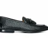 New Vinci Leather Shoes Vinci Leather The Mclean Shoe Woven Tassel Loafer (2088 S-1) Black