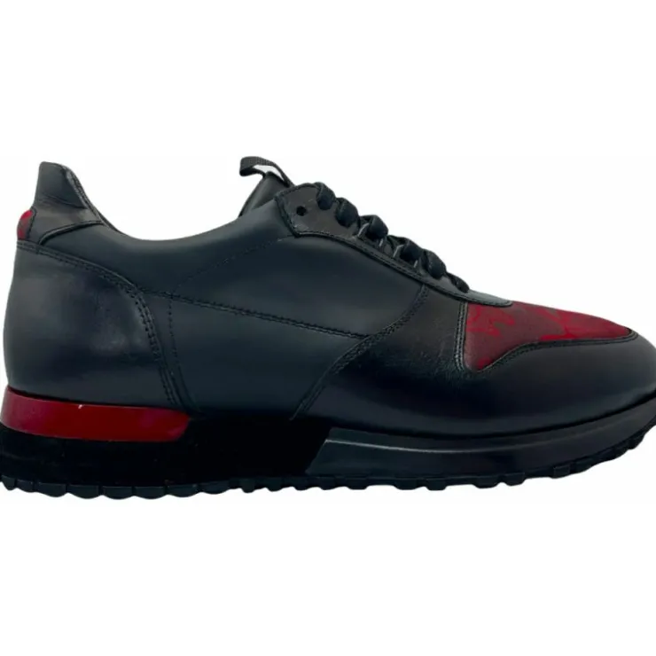 Outlet Vinci Leather Shoes Vinci Leather The Merced Leather Sneaker (D-5700) Black