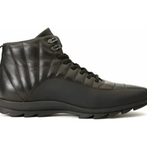 Online Vinci Leather Shoes Vinci Leather The Merter Leather Casual Lace-up Boot (14339 S-5) Black