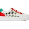 Best Sale Vinci Leather Shoes Vinci Leather The Messina White / Red Woven Leather Sneaker For Men (8022)