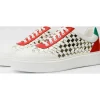 Best Sale Vinci Leather Shoes Vinci Leather The Messina White / Red Woven Leather Sneaker For Men (8022)