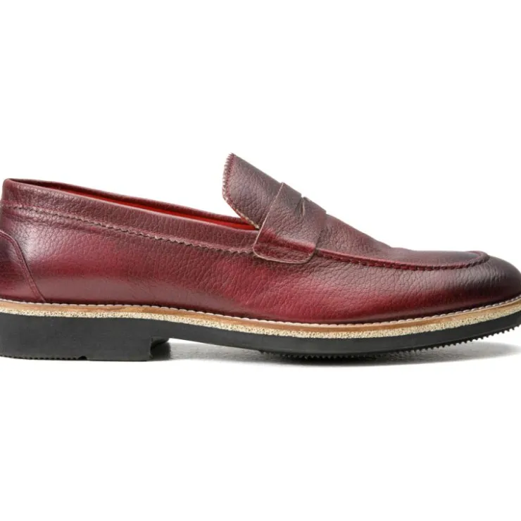 Online Vinci Leather Shoes Vinci Leather The Monroe Leather Penny Loafer (13092) Burgundy