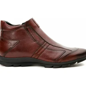 Shop Vinci Leather Shoes Vinci Leather The Montreal Leather Casual Zip-up Ankle Boot (09717 B-3) Burgundy