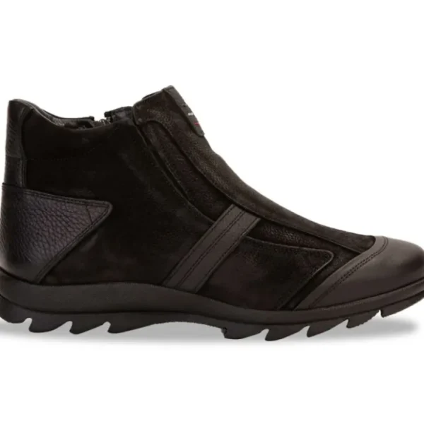 New Vinci Leather Shoes Vinci Leather The Montreal Suede Casual Zip-up Ankle Boot Black