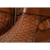 New Vinci Leather Shoes Vinci Leather The Morral Handwoven Leather Cross Strap Buckle Zip-up Boot (14552 T-2) Brown