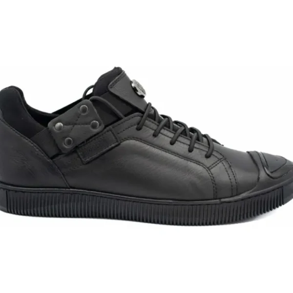 Clearance Vinci Leather Shoes Vinci Leather The Mumbai Leather Sneaker (03313) Black