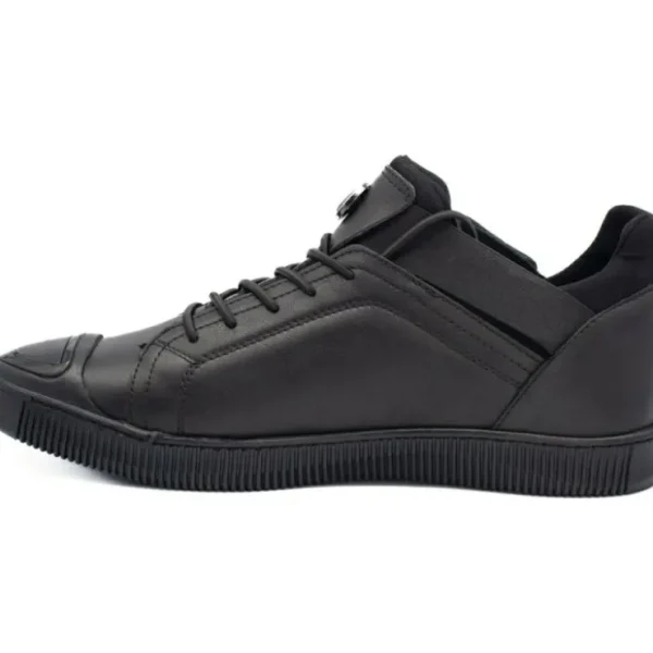 Clearance Vinci Leather Shoes Vinci Leather The Mumbai Leather Sneaker (03313) Black