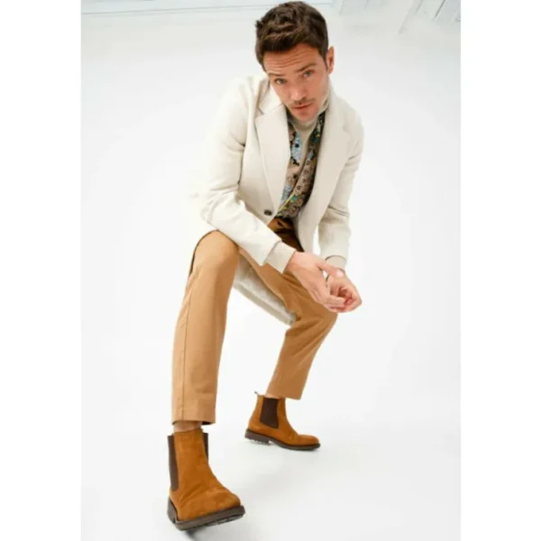 Store Vinci Leather Shoes Vinci Leather The Nayrobi Suede Leather Chelsea Casual Boot (12418) Brown