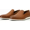 Store Vinci Leather Shoes Vinci Leather The Ostrava Leather Woven Slip-on Loafer Shoe (12603) Brown