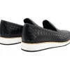 Online Vinci Leather Shoes Vinci Leather The Ostrava Leather Woven Slip-on Loafer Shoe (12603) Black