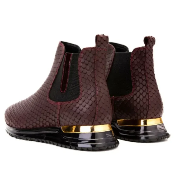 Hot Vinci Leather Shoes Vinci Leather The Panther Leather Chelsea Boot Burgundy