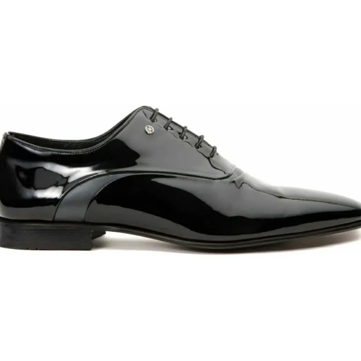 Shop Vinci Leather Shoes Vinci Leather The Paris Patent Plain Toe Oxford Shoe (10290) Black