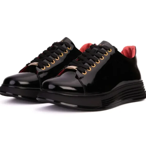 Best Sale Vinci Leather Shoes Vinci Leather The Peklin Patent Leather Sneaker Black