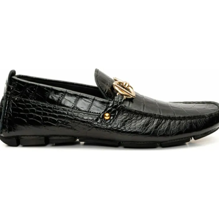 Best Sale Vinci Leather Shoes Vinci Leather The Pisa Leather Bit Drive Loafer Shoe (B-3265) Black