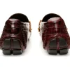 Outlet Vinci Leather Shoes Vinci Leather The Pisa Leather Bit Drive Loafer Shoe (3265) Burgundy