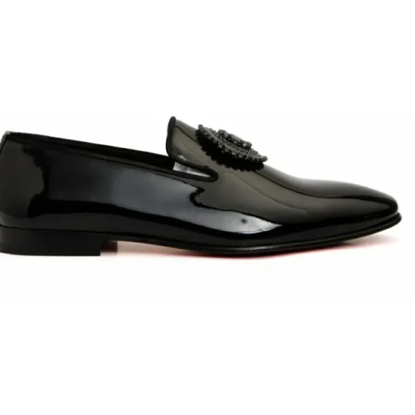 New Vinci Leather Shoes Vinci Leather The Pombe Patent Leather Dress Slip-on Loafer Shoe Black