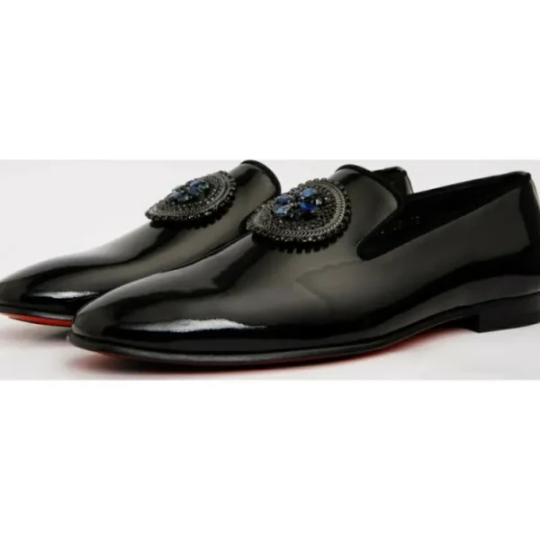 New Vinci Leather Shoes Vinci Leather The Pombe Patent Leather Dress Slip-on Loafer Shoe Black