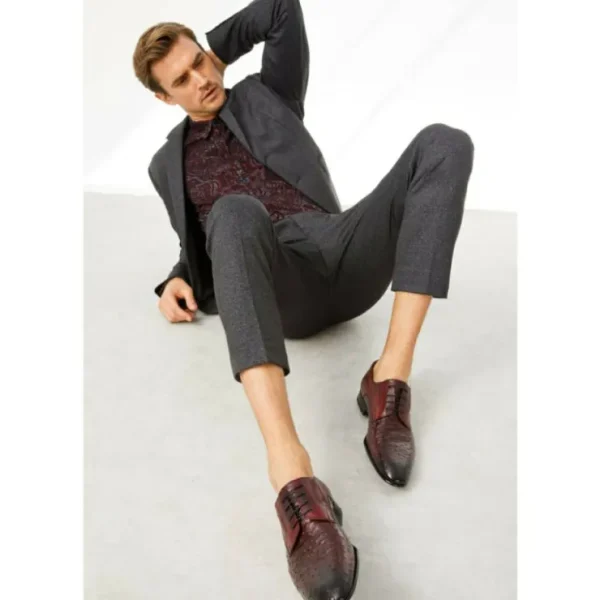 New Vinci Leather Shoes Vinci Leather The Porto Alegre Leather Derby Shoe (10769) Burgundy