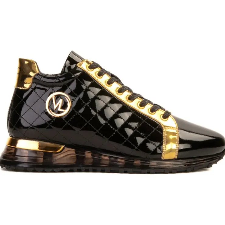 Outlet Vinci Leather Shoes Vinci Leather The Prestige Limited Edition High-Top Sneaker Black & Gold