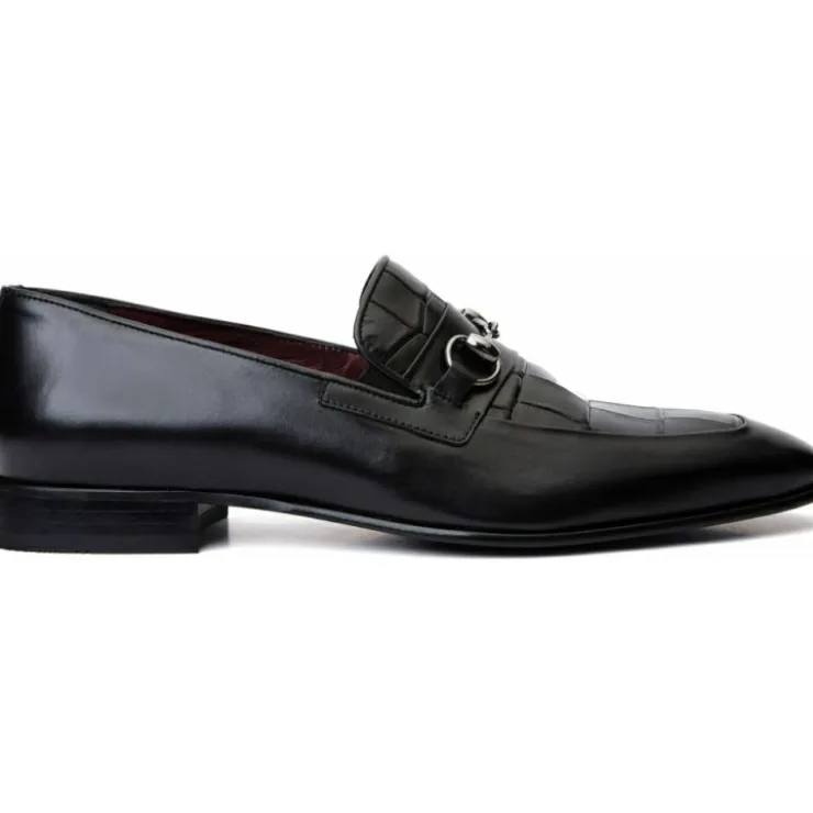 Clearance Vinci Leather Shoes Vinci Leather The Pusan Leather Bit Loafer Shoe (10721) Black