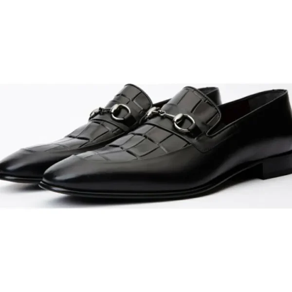 Clearance Vinci Leather Shoes Vinci Leather The Pusan Leather Bit Loafer Shoe (10721) Black