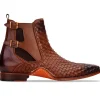 Clearance Vinci Leather Shoes Vinci Leather The Rolls Woven Double Monk Strap Boot Tan