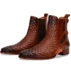 Clearance Vinci Leather Shoes Vinci Leather The Rolls Woven Double Monk Strap Boot Tan