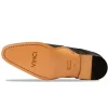 Sale Vinci Leather Shoes Vinci Leather The Rolls Woven Single Monk Strap Dress Shoe Black