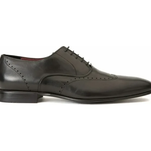 Clearance Vinci Leather Shoes Vinci Leather The Roma Leather Wingtip Oxford Shoe (10724) Black