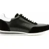 Hot Vinci Leather Shoes Vinci Leather The Black Leather Sneaker (11108) Rotello