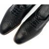 Clearance Vinci Leather Shoes Vinci Leather The Rover Leather Wingtip Semi Brogue Shoe (16016) Black