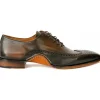 Hot Vinci Leather Shoes Vinci Leather The Royal Hand Craft Black / Brown Wingtip Oxford Shoe (E-005)