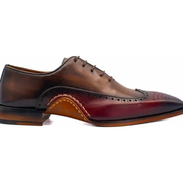 Best Sale Vinci Leather Shoes Vinci Leather The Royal Hand Craft Wingtip Oxford Shoe (E-005) Burgundy