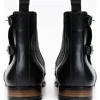 Fashion Vinci Leather Shoes Vinci Leather The Royal Hand Craft Leather Double-buckle Chelsea Boot (V-03 6826) Black