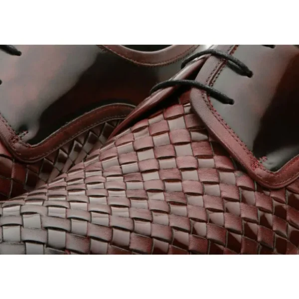 Clearance Vinci Leather Shoes Vinci Leather The Safaga Woven Derby Shoe (2096) Burgundy