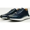 Best Sale Vinci Leather Shoes Vinci Leather The Savamala Dark Blue Leather Sneaker (18618 L-1) DarkBlue