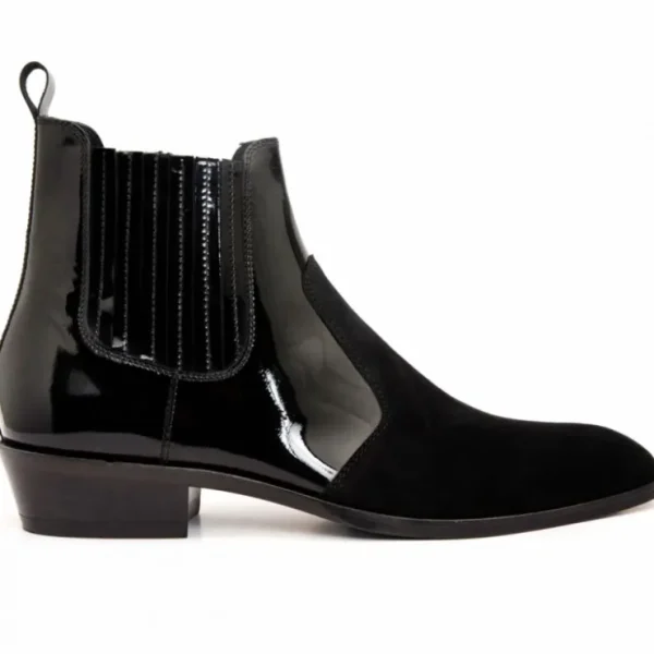 Fashion Vinci Leather Shoes Vinci Leather The Sorhag Suede Leather Dress Boot (D-5109) Black