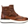 Best Sale Vinci Leather Shoes Vinci Leather The Stealth Wingtip Buckle Leather Mens Boot Tan