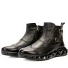 Discount Vinci Leather Shoes Vinci Leather The Stealth Wingtip Buckle Leather Mens Boot Black