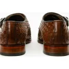 Clearance Vinci Leather Shoes Vinci Leather The Turan Woven Double Monk Strap Dress Shoe Brown